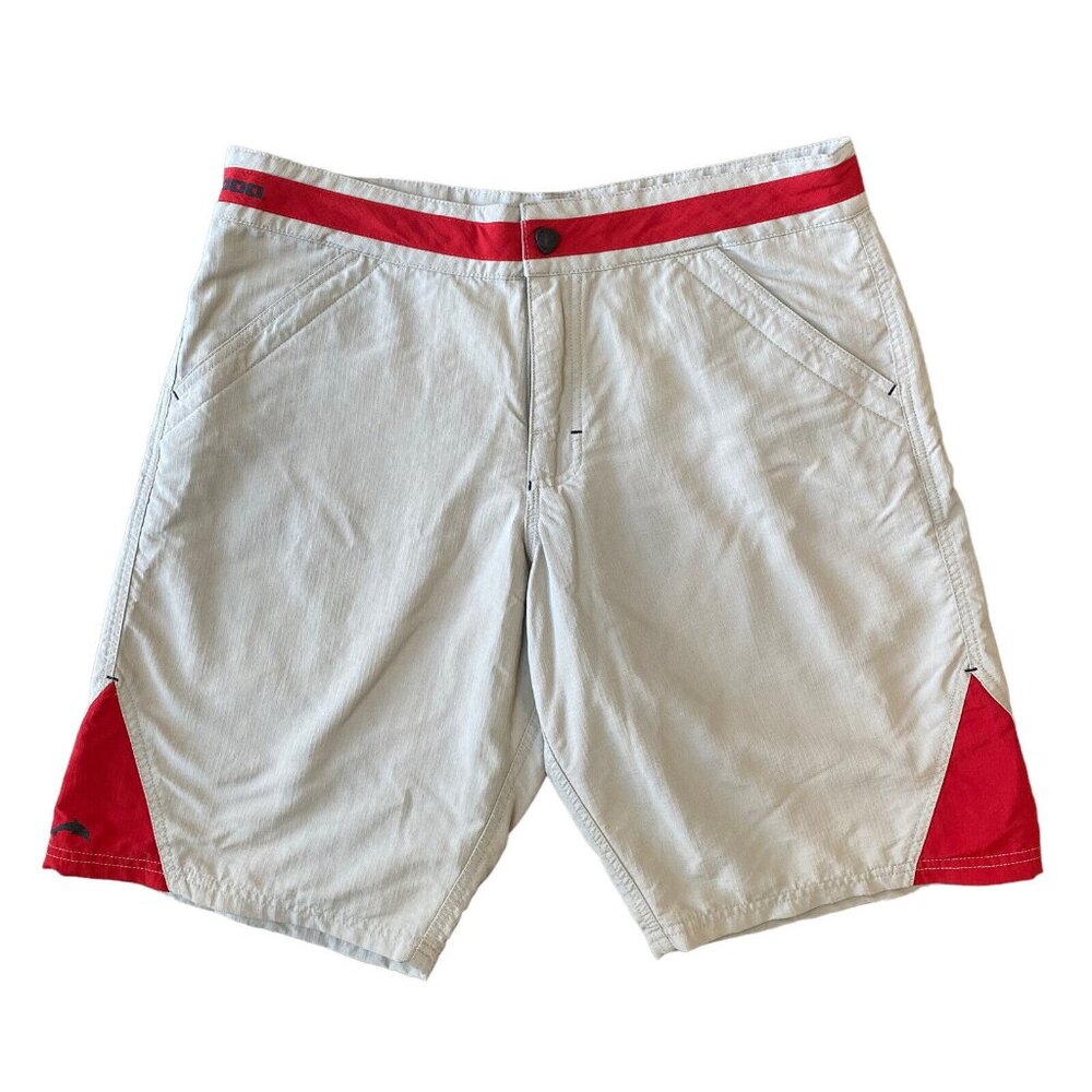 Sea Doo BRP Hybrid Shorts Mens 34 Swim Shorts Bermuda Tan Red